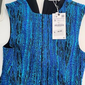 Zara Short Textured Dress in Blue